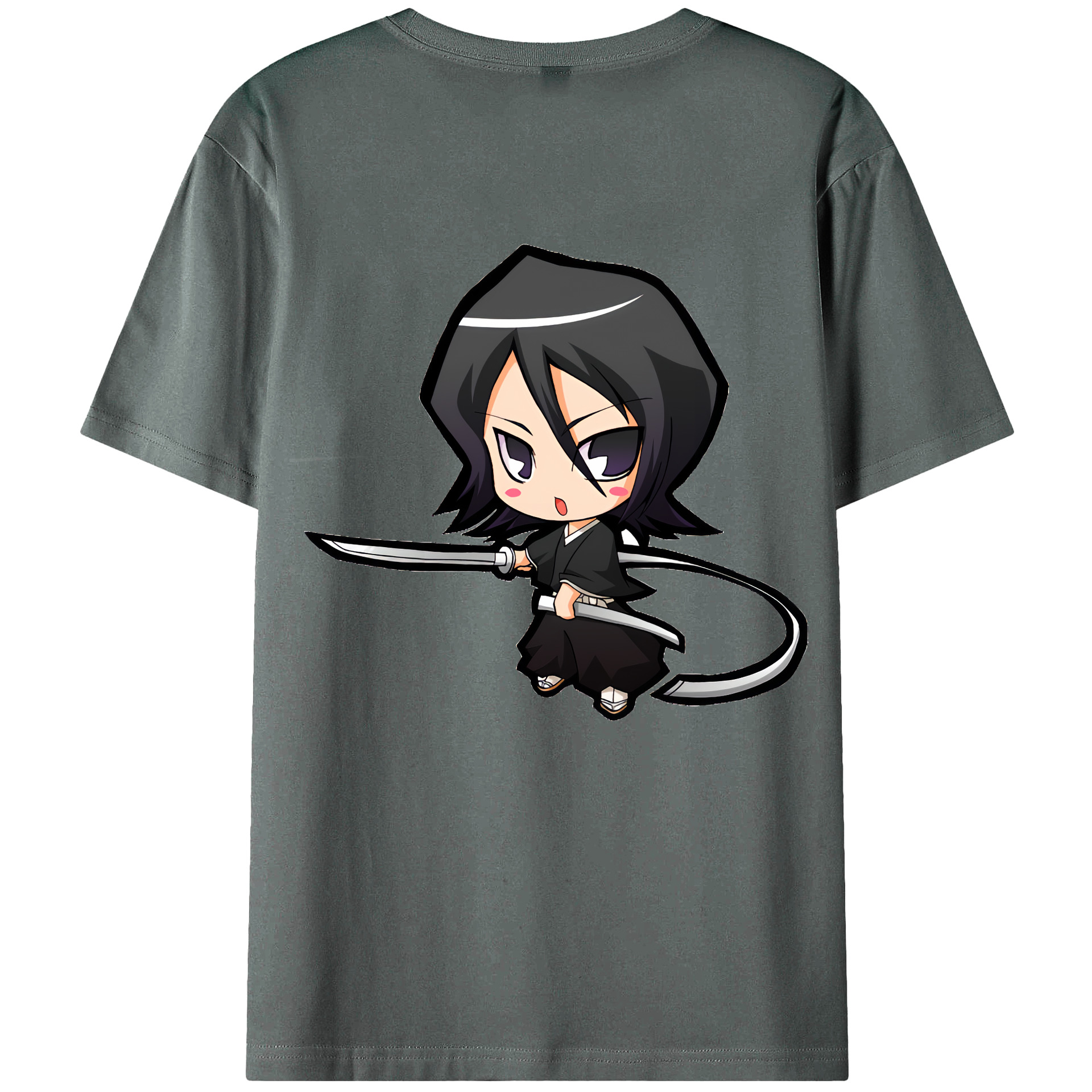 （画像用） ブリーチ 朽木ルキア BLEACH Kuchiki Rukia 綿100％ メンズ半袖Tシャツ（バックプリント） 通気性